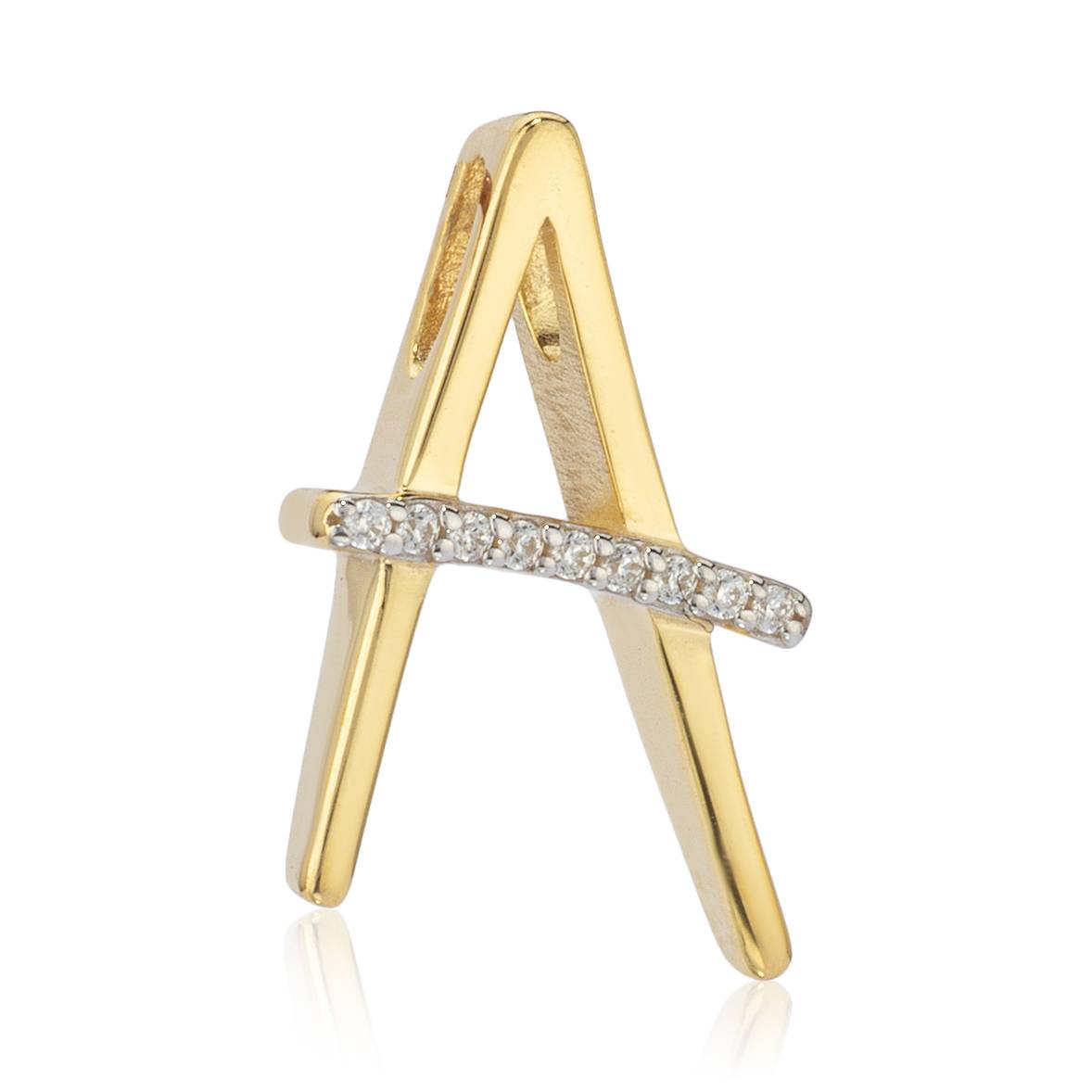 Buchstabe Kettenanhänger 333 Gelb Gold 8 Karat Bicolor mit Zirkonia Alphabet - Bild 2 von 27