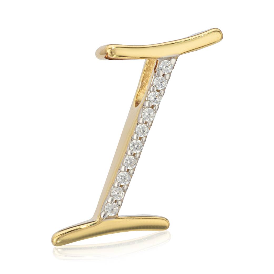 Buchstabe Kettenanhänger 333 Gelb Gold 8 Karat Bicolor mit Zirkonia Alphabet - Bild 10 von 27