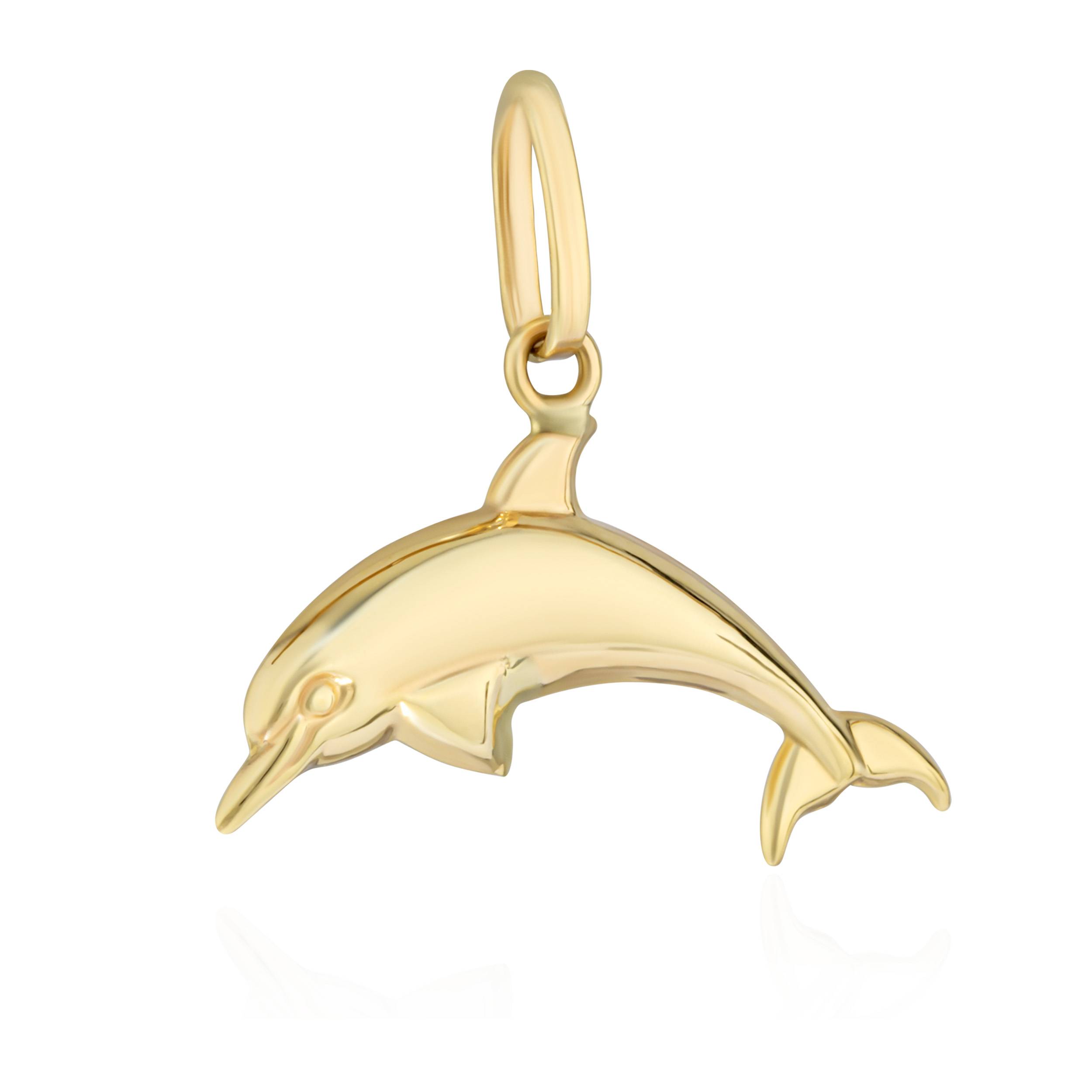 Kettenanhnger Delfin 333 Gelb gold 8 Karat 18x10mm Talisman Amulett Anhnger 