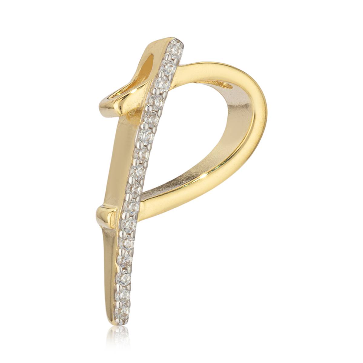 Buchstabe Kettenanhänger 333 Gelb Gold 8 Karat Bicolor mit Zirkonia Alphabet - Bild 17 von 27