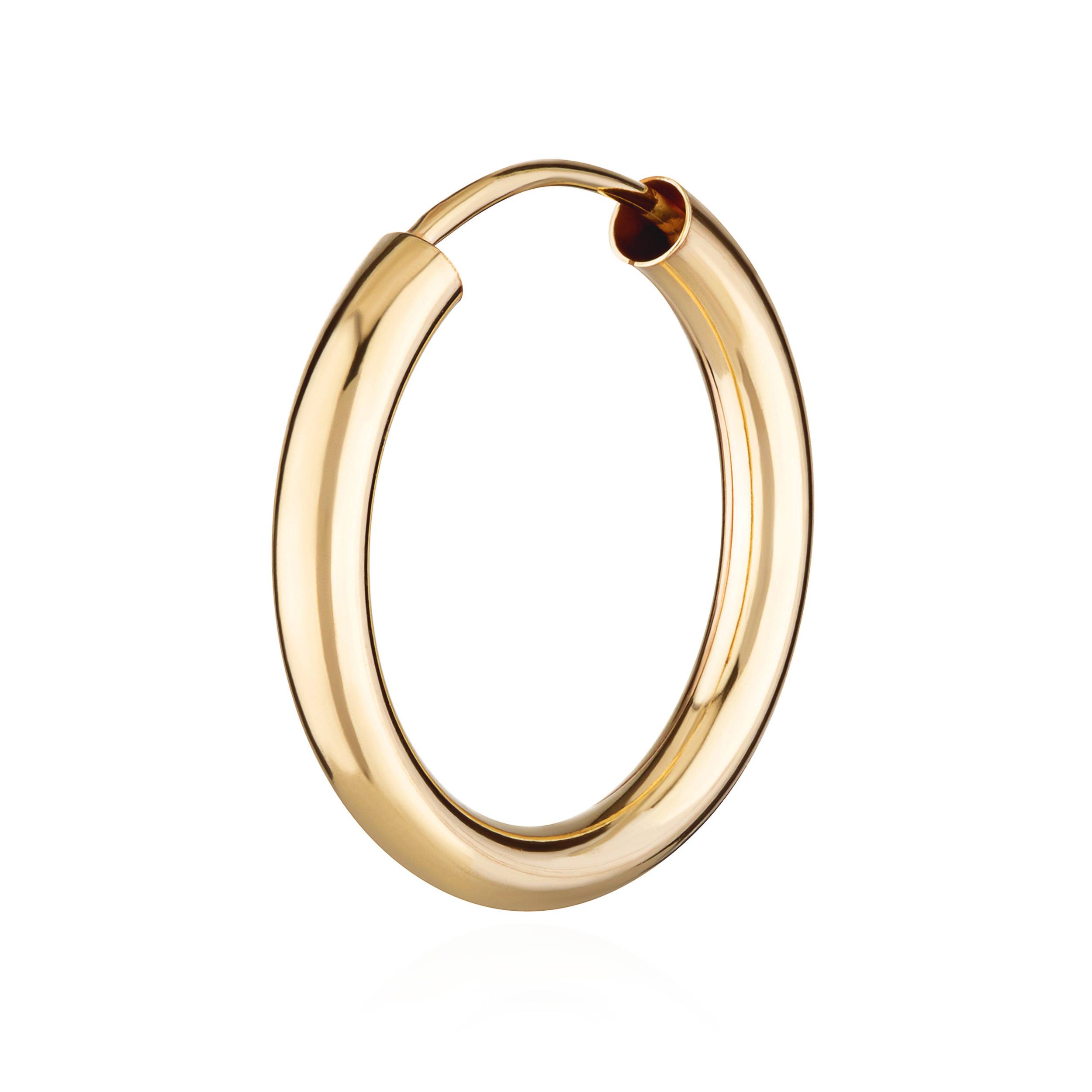 Einzel 585 Gelb Gold Creole 14 Karat Ohrring Ohrschmuck Goldohrring 2,5mm Stärke - Bild 3 von 6