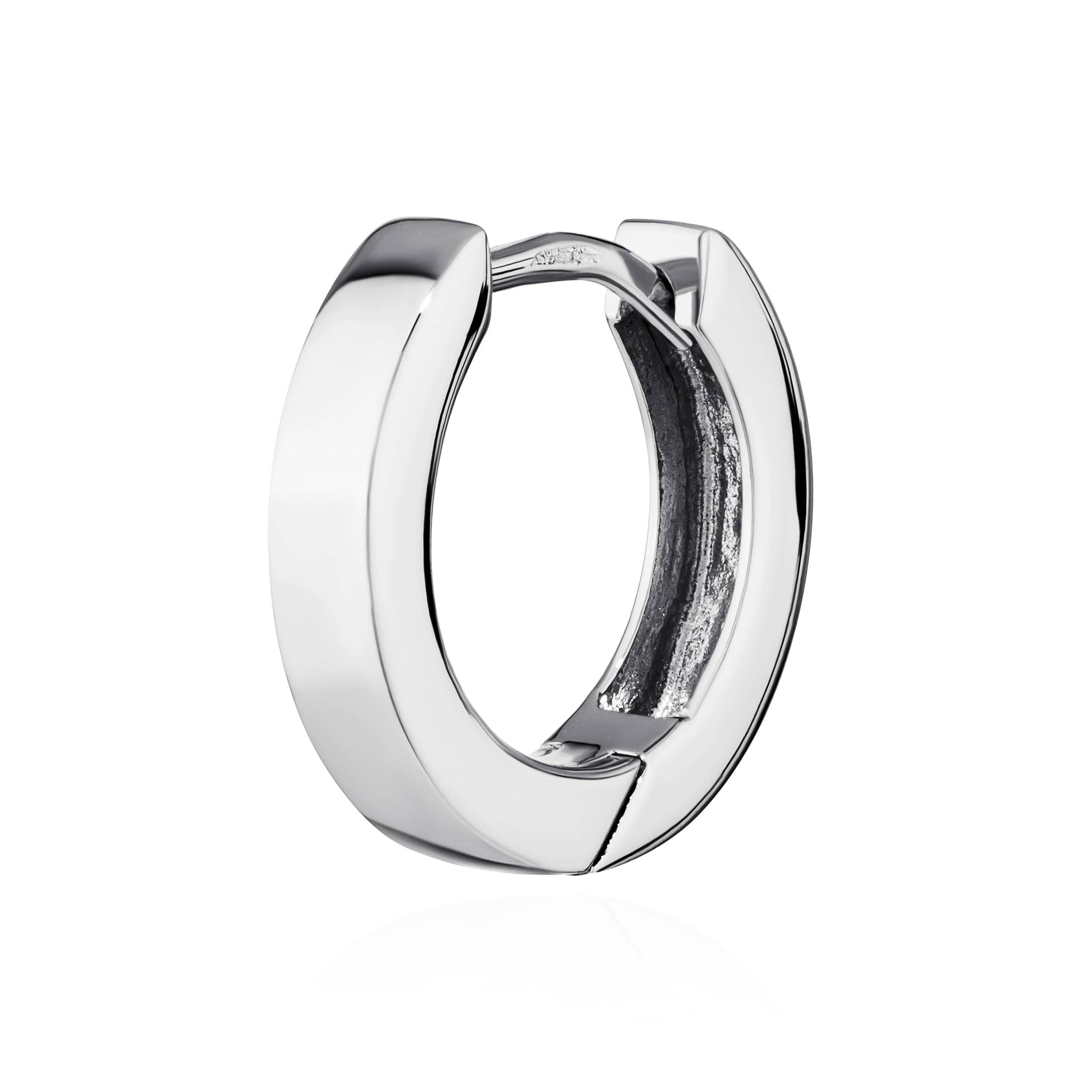 Singolo 925 classico argento sterling creolo pieghevole antiurto donna uomo - Foto 4 di 31