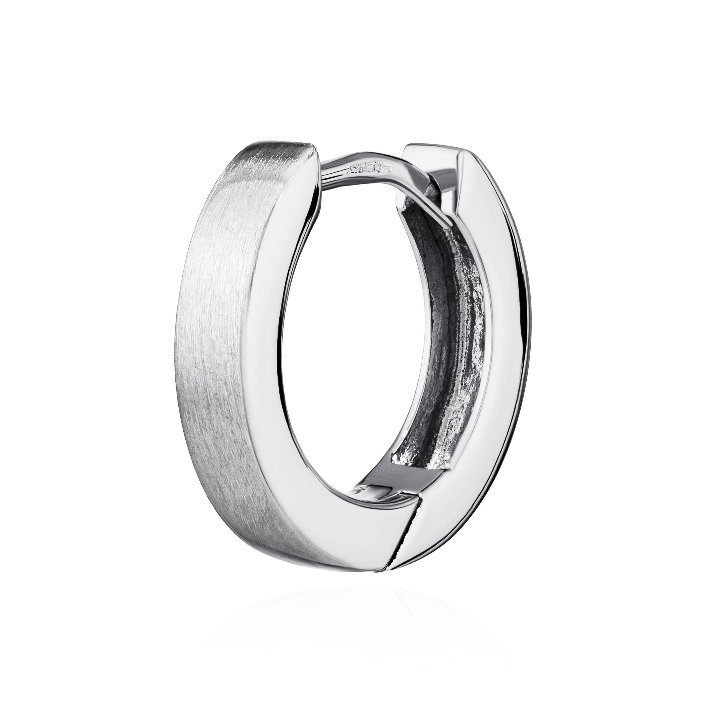 Singolo 925 classico argento sterling creolo pieghevole antiurto donna uomo - Foto 5 di 31