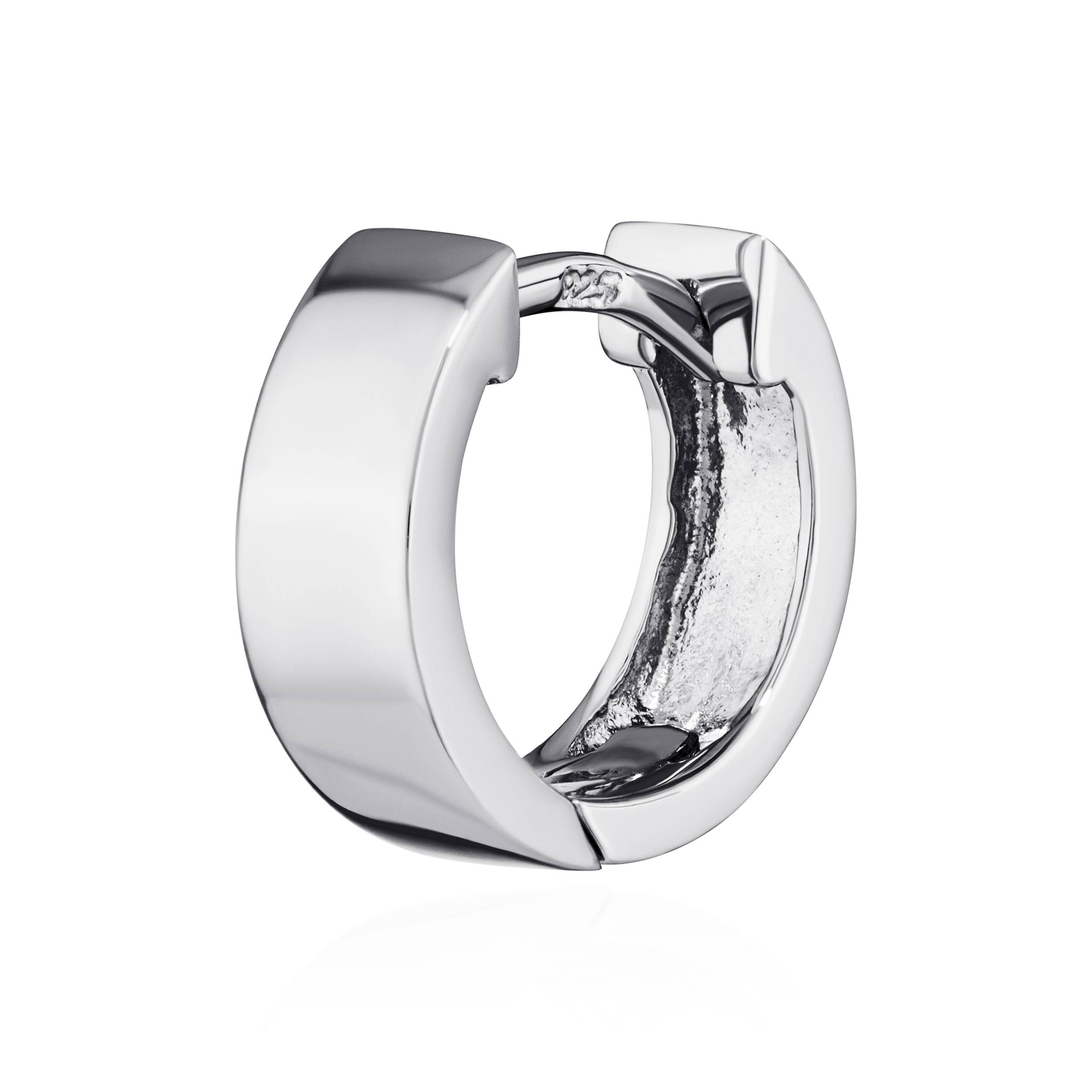 Singolo 925 classico argento sterling creolo pieghevole antiurto donna uomo - Foto 6 di 31