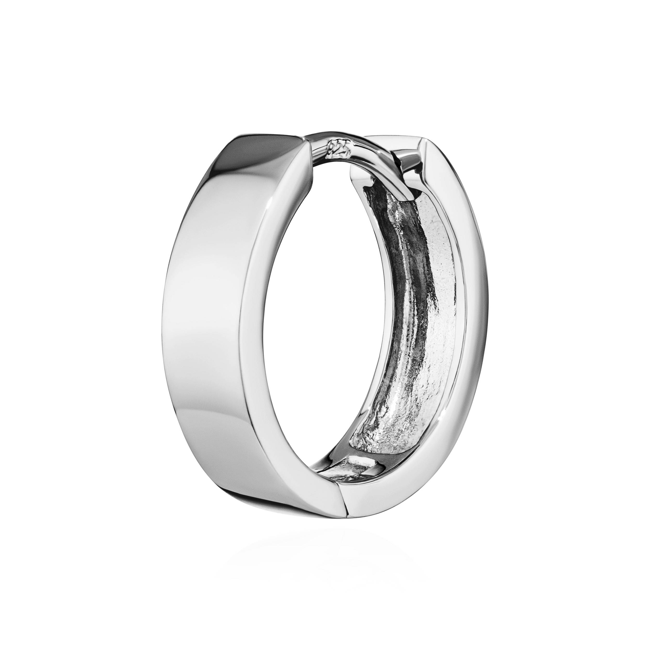 Singolo 925 classico argento sterling creolo pieghevole antiurto donna uomo - Foto 8 di 31