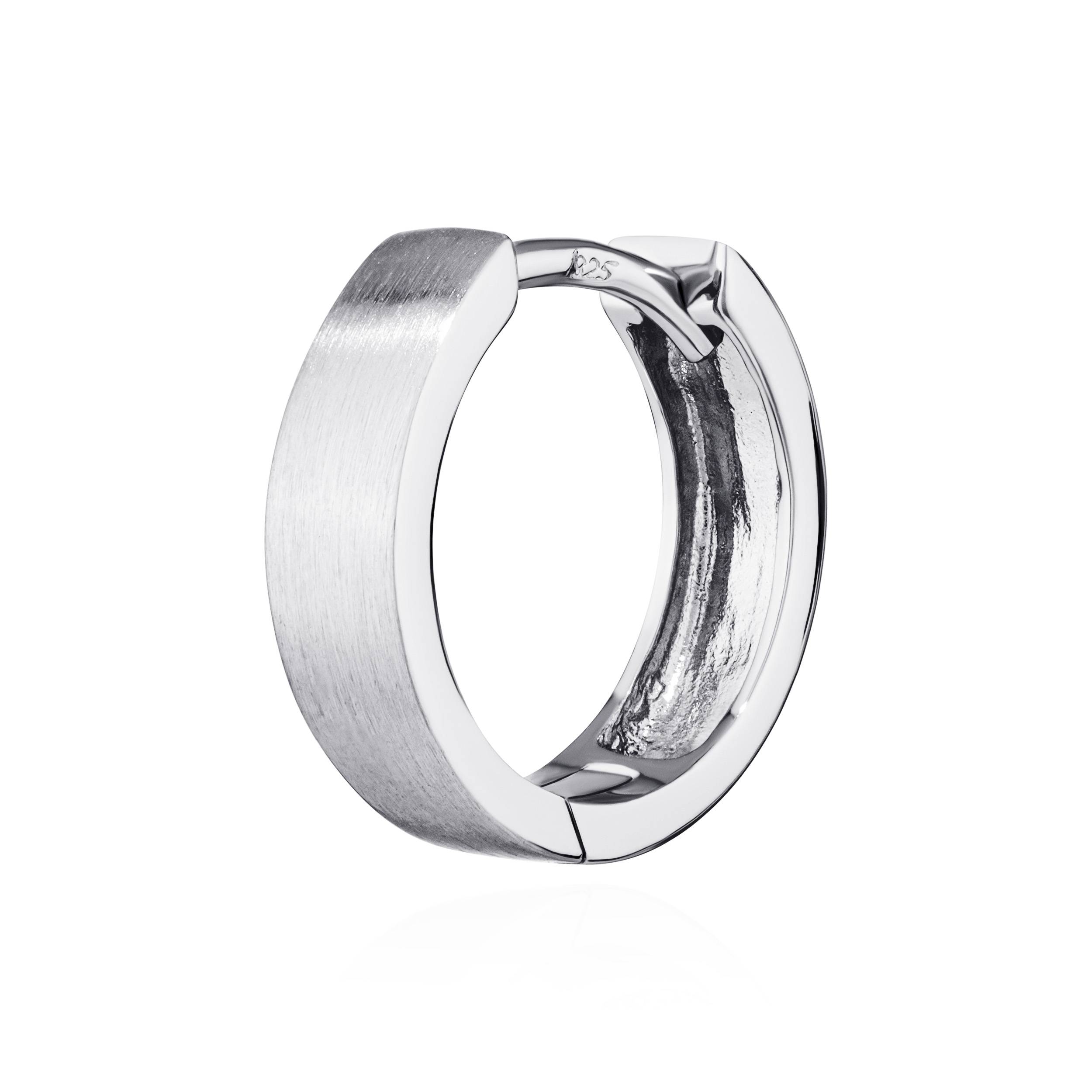 Singolo 925 classico argento sterling creolo pieghevole antiurto donna uomo - Foto 9 di 31