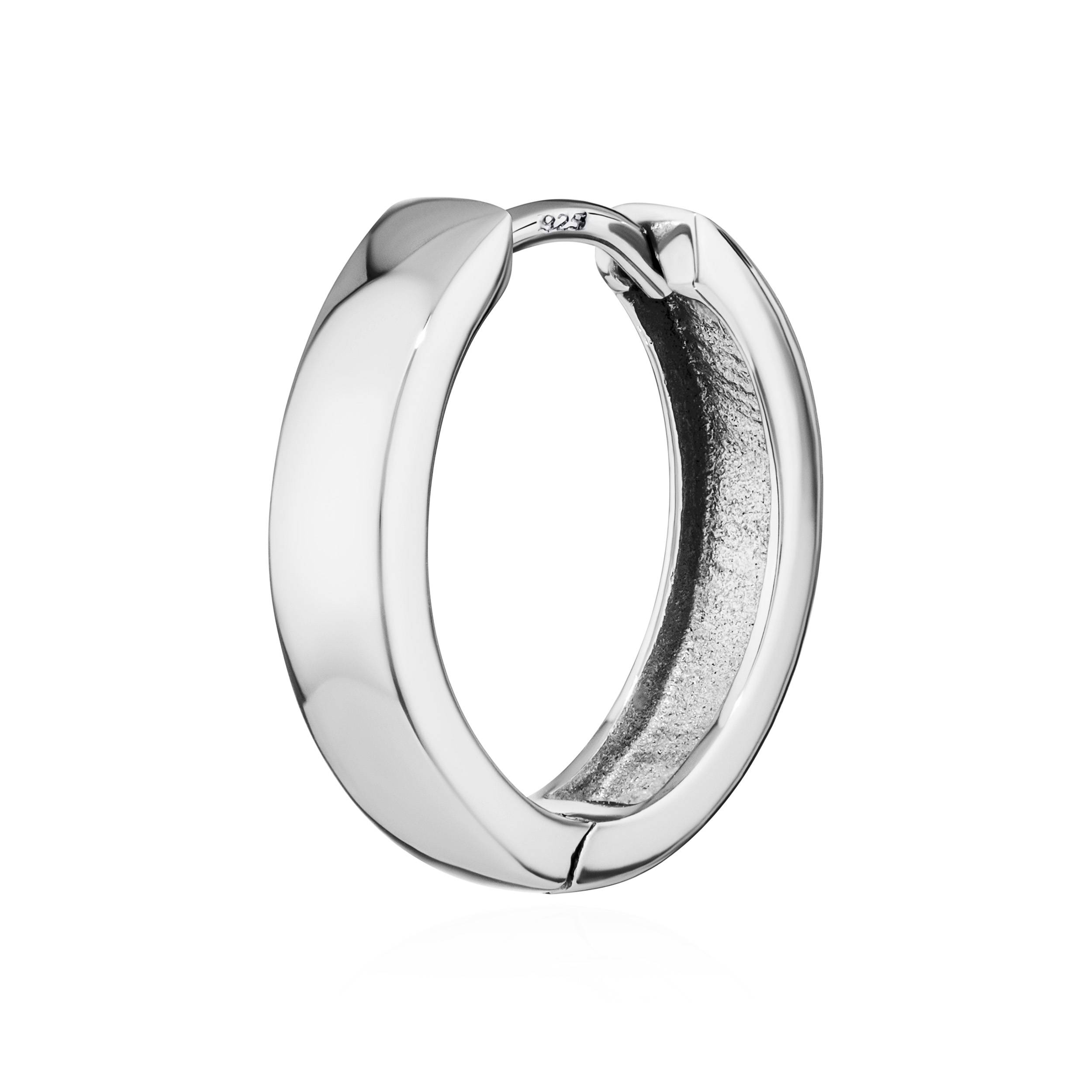 Singolo 925 classico argento sterling creolo pieghevole antiurto donna uomo - Foto 10 di 31