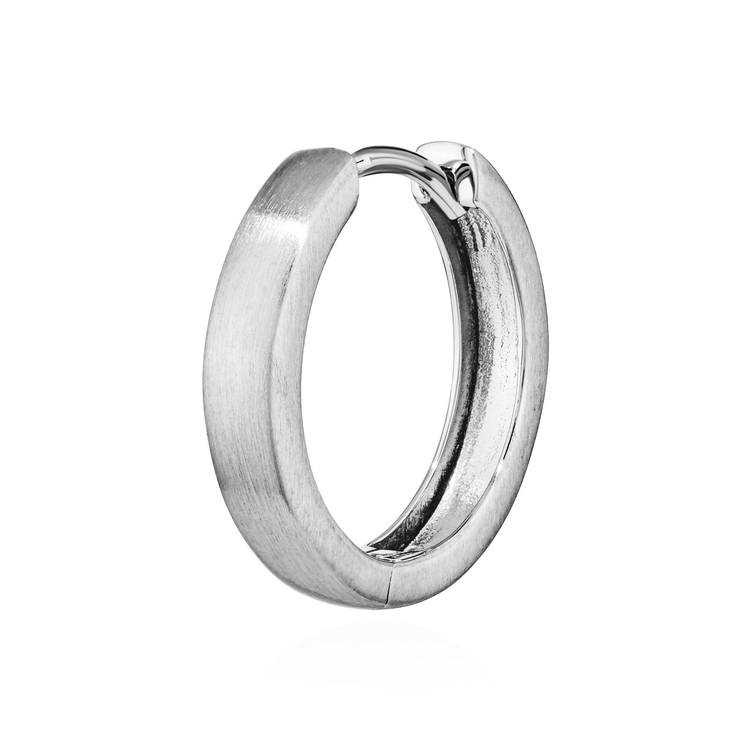 Singolo 925 classico argento sterling creolo pieghevole antiurto donna uomo - Foto 11 di 31