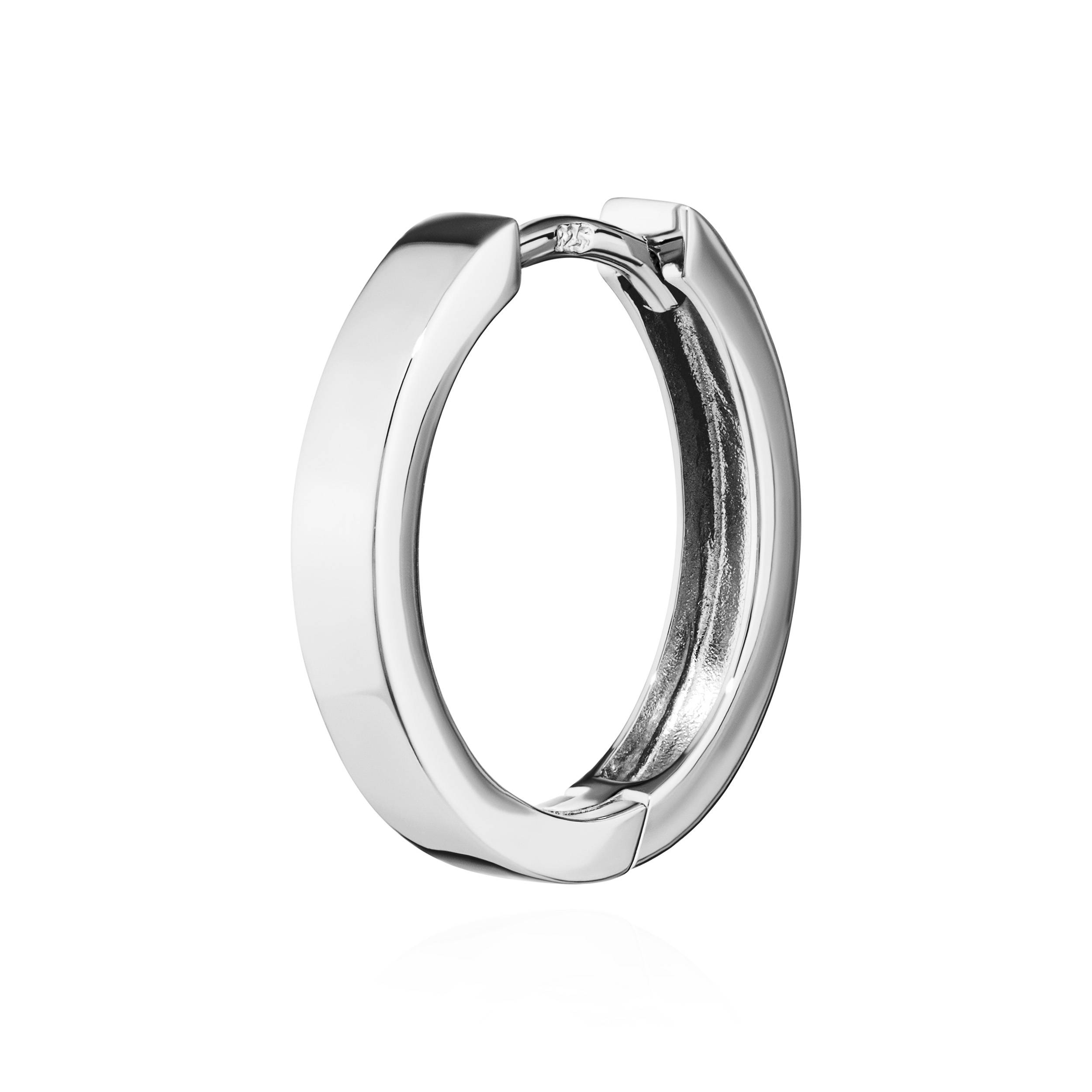 Singolo 925 classico argento sterling creolo pieghevole antiurto donna uomo - Foto 12 di 31