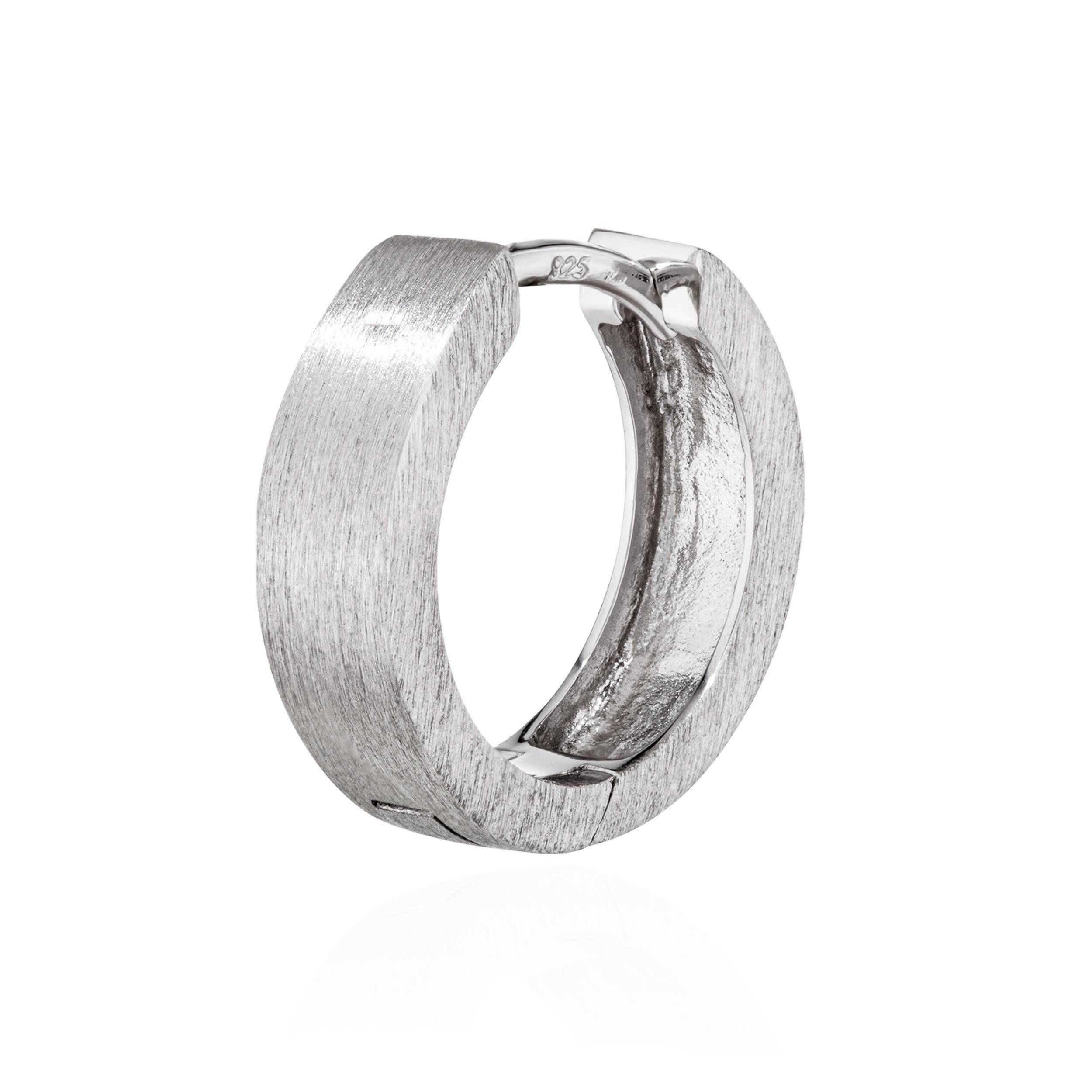 Singolo 925 classico argento sterling creolo pieghevole antiurto donna uomo - Foto 14 di 31