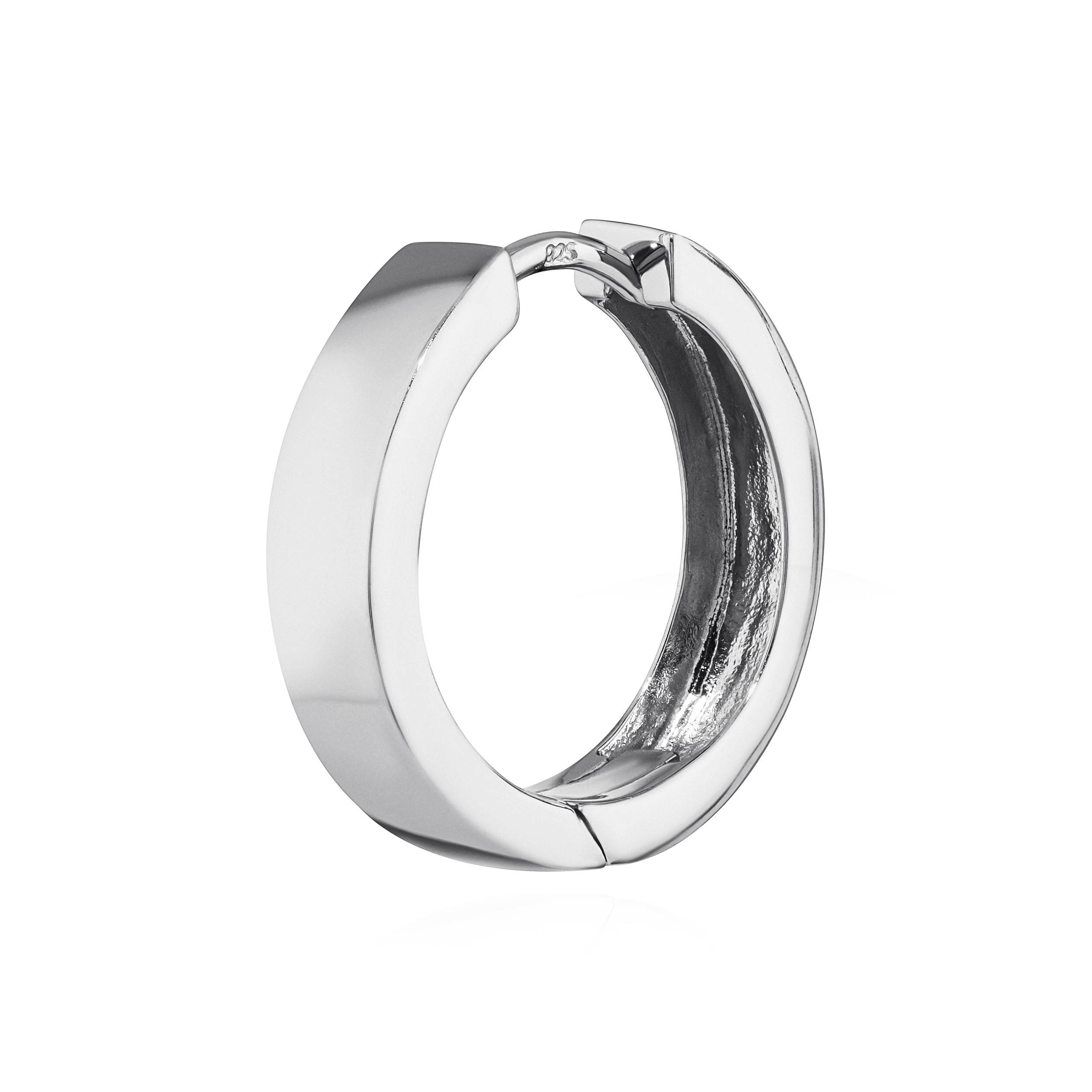 Singolo 925 classico argento sterling creolo pieghevole antiurto donna uomo - Foto 15 di 31