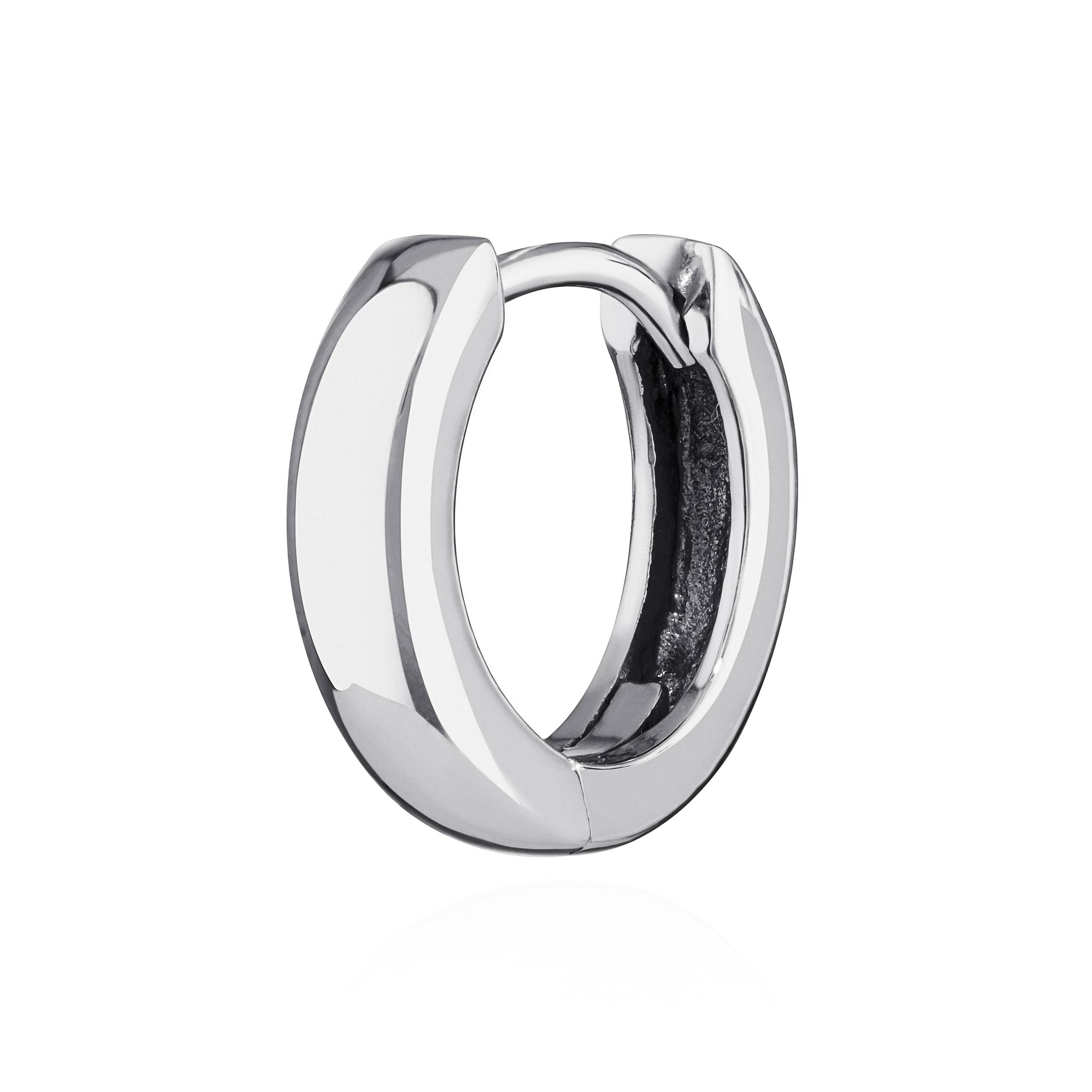 Singolo 925 classico argento sterling creolo pieghevole antiurto donna uomo - Foto 20 di 31
