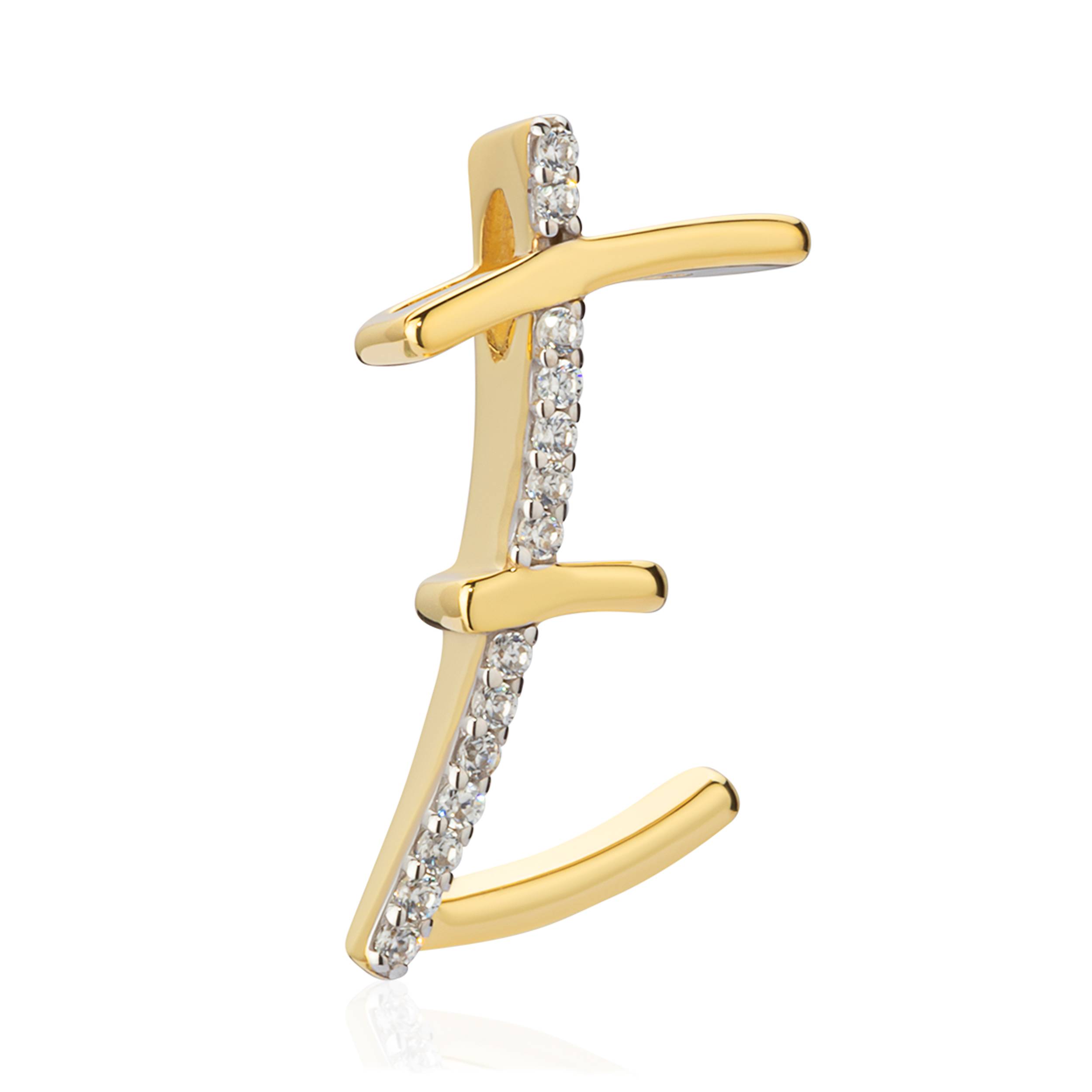 Buchstabe Kettenanhänger 333 Gelb Gold 8 Karat Bicolor mit Zirkonia Alphabet - Bild 6 von 27