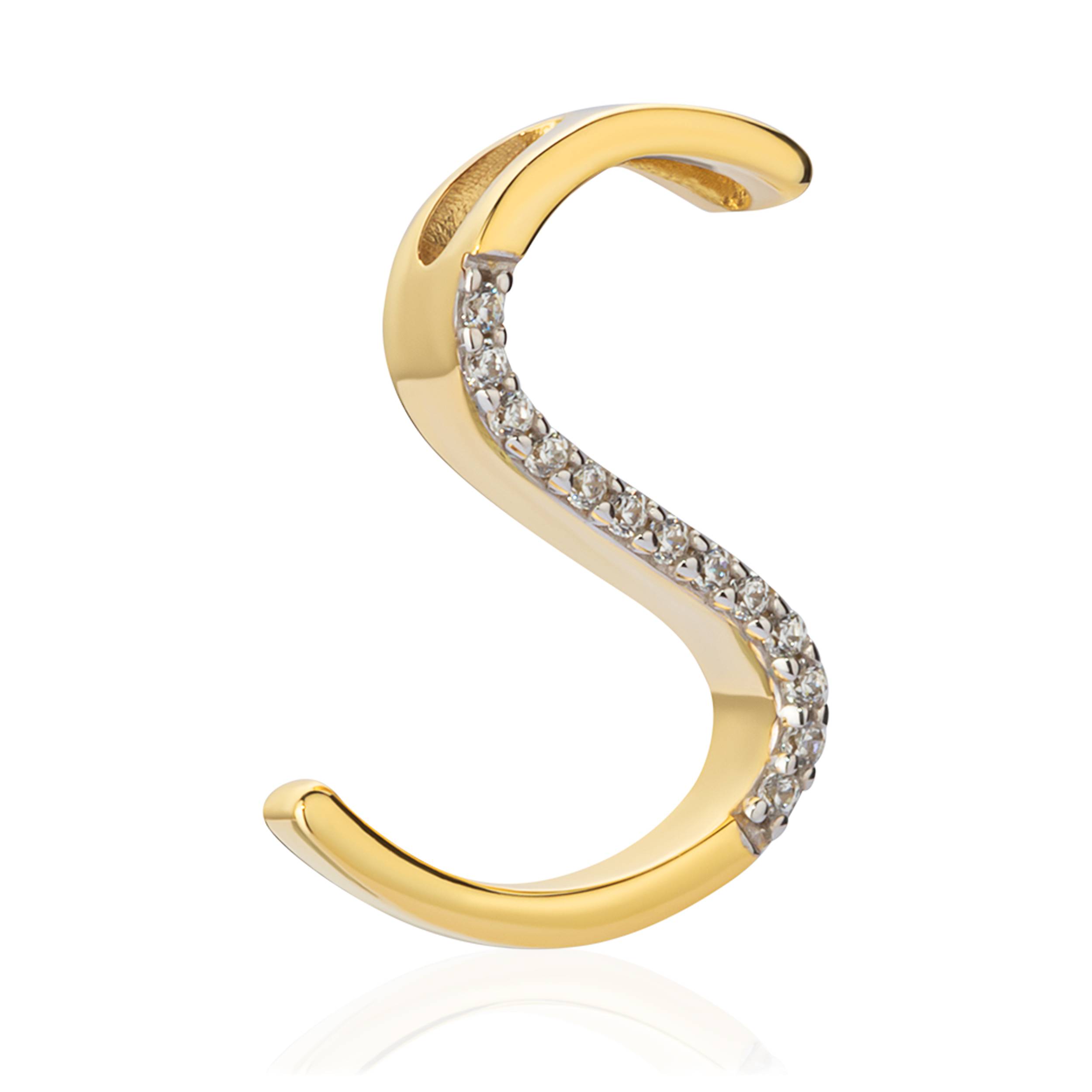 Buchstabe Kettenanhänger 333 Gelb Gold 8 Karat Bicolor mit Zirkonia Alphabet - Bild 20 von 27
